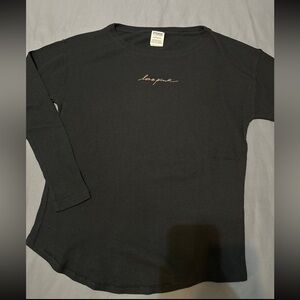 NWOT Love PINK Black Long Sleeve Shirt Extra Small